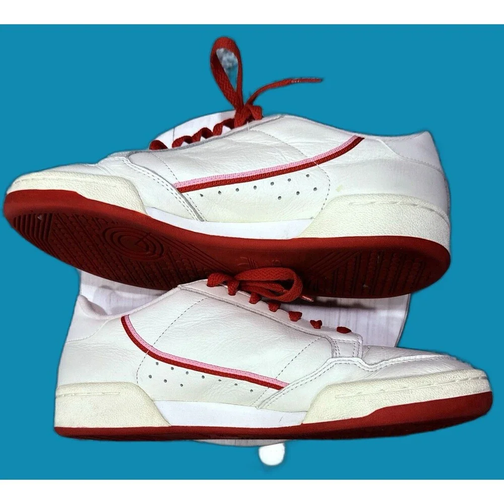 Size 9.5W/8M - Adidas Continental 80 White Shock Red/Pink